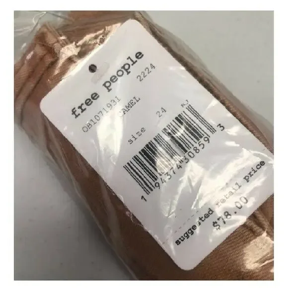 Free People Women's Wild Child Raw-Hem Skinny Jeans Light Brown Size 24, $78 NWT - Picture 5 of 5